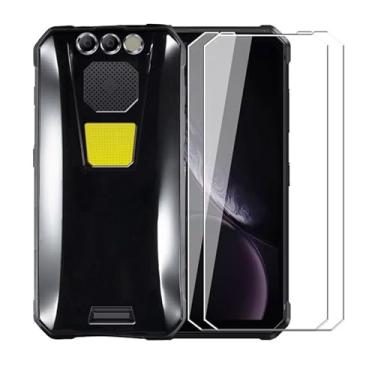 Imagem de WDMYLFTW Capa para Fossibot F106 Pro + [2 unidades] Película protetora de tela de vidro temperado - Capa protetora de TPU TPU à prova de choque de silicone transparente macia e flexível para Fossibot