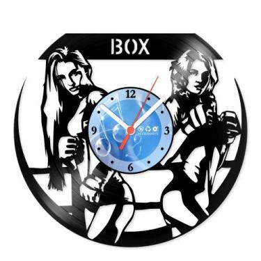 Imagem de Relógio De Parede Disco Vinil Esportes - Boxe Feminino - VES-153 - Mod