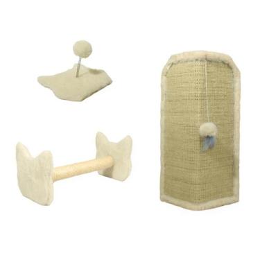 Imagem de Arranhador Gato Proteção Canto de Sofás Base Interno Brinquedo Bolinha