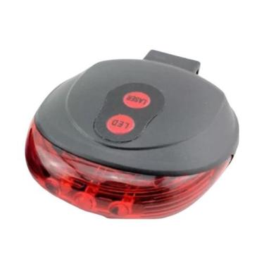 Imagem de Lanterna Farol Bike Traseira Led Ciclovia Laser Sinalizador - Grupo Gr