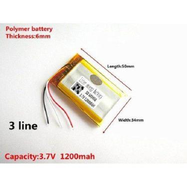 Imagem de Bateria 603450 3,7v 1200mah 6mm X 34mm X 50mm 3 Fios - KMIG