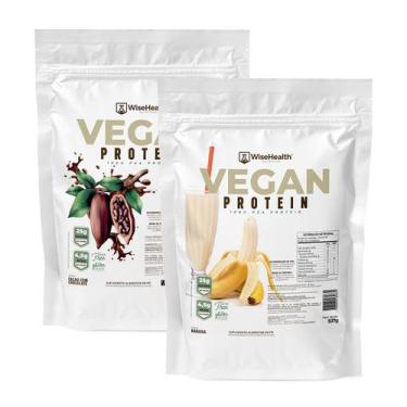 Imagem de Kit 2 Vegan Protein 837g Cacau e Chocolate + Banana - WiseHealth
