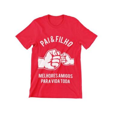 Imagem de Camiseta Frase Dia Dos Pais Papai Pai e Filho Vermelho - Del France, P
