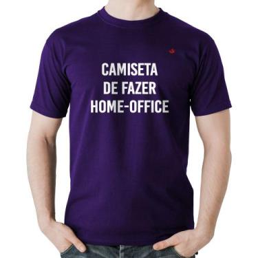 Imagem de Camiseta Algodão Camiseta de fazer home-office - Foca na Moda, Roxo, M