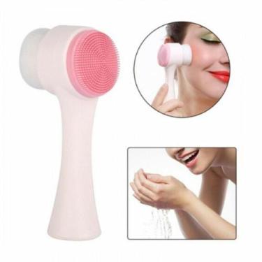 Imagem de  Escova De Silicone Para Limpeza De Pele Facial Dupla Manual - Bc Bora