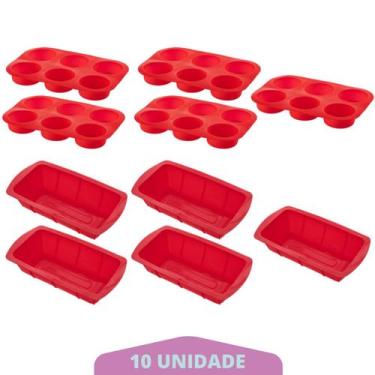 Imagem de 5 Kit Forma Cupcake Bolo + Forma Para Pão Sortida Silicone - QUALITY H