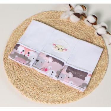 Imagem de Kit Fralda de Boca Bebê 100% Algodão Estampada Variedades Menina - Ben