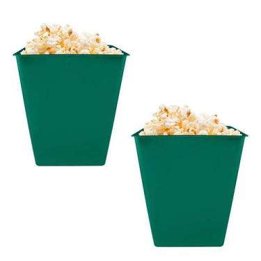 Imagem de Kit 2 Pipoqueira Retrô Verde 2,6L Plástico Premium - Bb Store