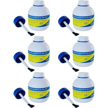 Imagem de Kit c/ 6 Cola Adesivo Plástico PVC em Frasco c/ Pincel 75g - Akato