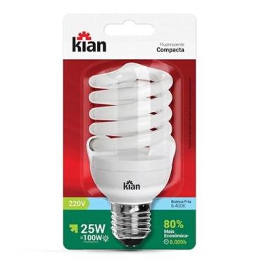 Imagem de lampada fluorescente compacta espiral 20W 220v E27 KIAN
