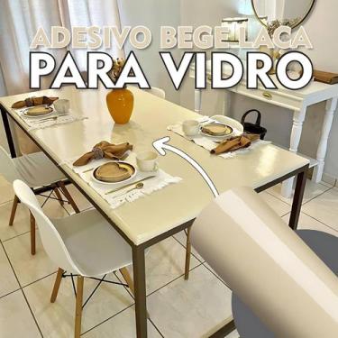 Imagem de Adesivo Laca Off White Bege Para Envelopar Mesa Móveis 3mx1m - BG Ades