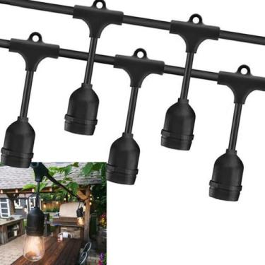 Imagem de Varal de Luzes 10 Metros Extensivel 10 Bocais Decoraçao Lampada Luxo E