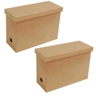 Imagem de Kit duas caixas arquivo morto madeira mdf escritório - DZX Distribuido