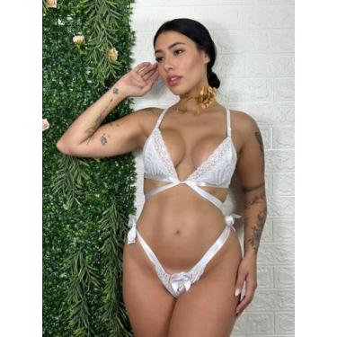 Imagem de Conjunto Lingerie Laço Cetim - Freire Company, Branco, M