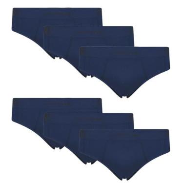 Imagem de Kit 6 Cueca Selene Masculina Slip Microfibra sem costura, Azul, M
