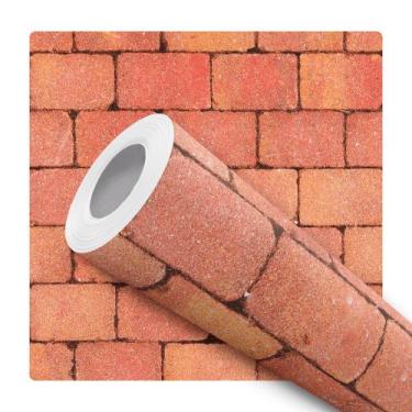 Imagem de Papel De Parede Auto Adesivo Tijolinho De Barro Industrial Elegante Ru