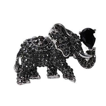 Imagem de Cifibifun Broche de cristal de elefante, pingente de animal, acessórios de moda para mulher, menina, strass, estilo clássico luxuoso, com embalagem de presente para ela, Strass, strass