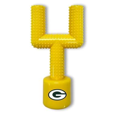 Imagem de NFL Green Bay Packers Mega-Chew Nylon Duro Sabor Bacon Osso de Cachorro Bola de Futebol Brinquedo de Mastigar Pós-Mastigar de Cachorro Interativo Saboroso Divertido Brinquedo de Mastigar