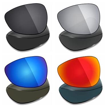 Imagem de Mryok 4 pares de lentes polarizadas de substituição para óculos de sol Oakley Crosshair 1.0 (2005) - Stealth Black/Fire Red/Ice Blue/Silver Titanium