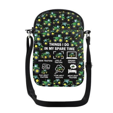 Imagem de JYTAPP Bolsa tiracolo divertida para trator agrícola Things I Do In My Spare Time Tractor Lovers Bag Farmer Gift Ranch Gift, Preto, Small