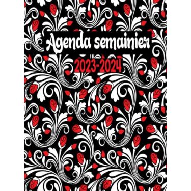 Imagem de Agenda Semainier 2023-2024: Agenda Semainier 24 Mois 2023-2024, Planificateur hebdomadaire grand format A4, 2 Pages Par Semaine, Jolie Couverture.