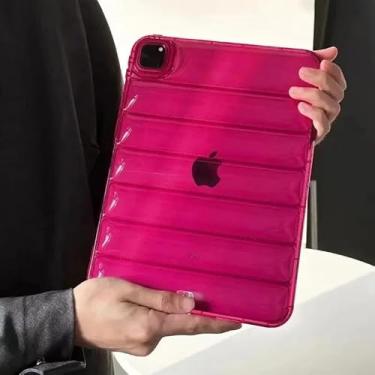 Imagem de Capa Anti-Impacto Puffer Air 11, 10.2, 5th, 6th, 8th, 9th Geração, 10.2, 5th, 6th, 9.7, Pro 11, 12.9 Polegada, Mini 6, 4, 5, Air 11, 2024 (Pink, 7th 10.2)