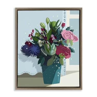 Imagem de Stupell Industries After The Wedding Bouquet Framed Floater Canvas Wall Art Design por Betty Boynes, moldura flutuante marrom, 43 x 53 cm