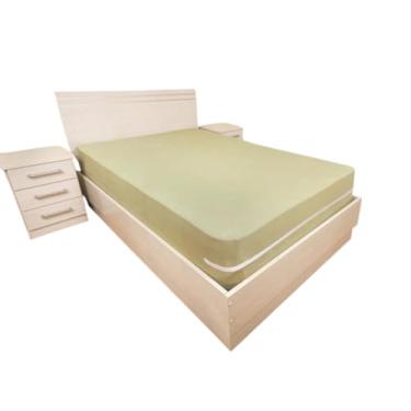 Imagem de Capa Colchão Queen 1,58X1,98X30cm Ziper Tecido Poliéster (Bege)