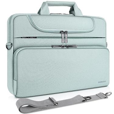 Imagem de DOMISO Bolsa de ombro multifuncional para laptop de 17 polegadas à prova d'água compatível com notebooks de 17 a 17,3 polegadas / Dell/Acer/HP/MSI/ASUS, verde menta