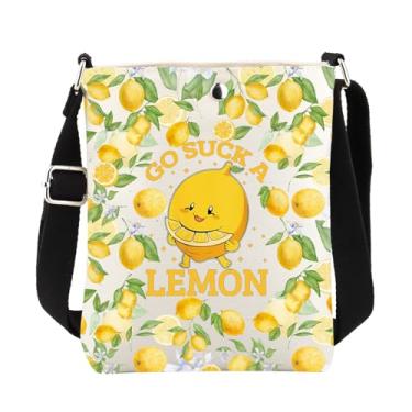 Imagem de FUSTMW Presentes de limão para amantes de limão, bolsa tiracolo Go Suck a Lemon Print Gifts Sling Bucket Bag com alça de ombro, Bolsa C Limão