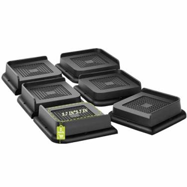 Imagem de Yookwutar Elevadores de Cama 1", 2", 3", 4", 6", 8", Elevação de Móveis de Alta Resistência para Sofá, Mesa, Cadeira, Estrutura de Pernas, Dormitório, Suporta Até 6.000 Libras(Pacote com 6 Pretos, 1")