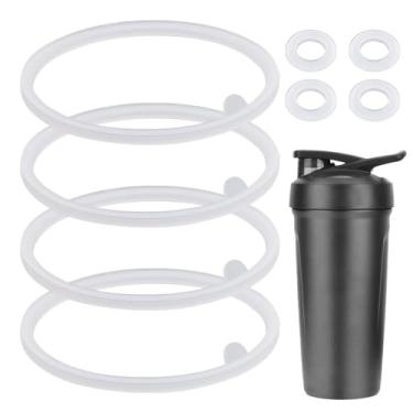 Imagem de 8 peças de substituição de junta de tampa para liquidificador Strada Flip Shaker Cup acessórios de peças de garrafa de água, 2 tamanhos de anel de vedação de silicone para Blenderbottle Strada Flip