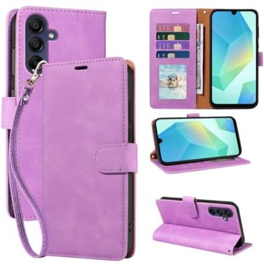 Imagem de JHWVVTF Capa carteira para Galaxy A16, capa de celular A16, [bloqueio de RFID, 4 compartimentos para cartão], capa de telefone de couro PU macio, alça de pulso, capa protetora à prova de choque para