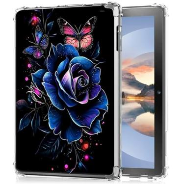 Imagem de HEAKIERG Capa transparente para eReader Kobo Elipsa 2E de 10,2 polegadas, capa protetora de silicone TPU transparente à prova de choque para Kobo Elipsa 2E 10,3 polegadas lançado em 2023, rosa roxa