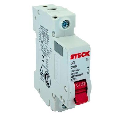 Imagem de Disjuntor Din Steck Unipolar Monopolar 25 Amperes Curva C
