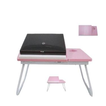 Imagem de Mesa Ajustavel pra Notebook Sofa Cama e Home Office Cor Rosa - Yeet