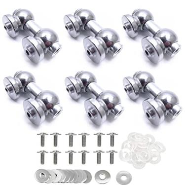 Imagem de TUOREN Pacote com 6 terminais prateados de tambor de extremidade única com parafusos de montagem peças de tarola de percussão (26 mm/1")