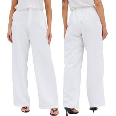 Imagem de Calça Feminina Pantalona Com Elastico Alfaiataria Elegante  - IV STORE