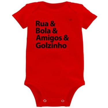 Imagem de Body Bebê Rua & Bola & Amigos & Golzinho - Foca na Moda, Vermelho, GG