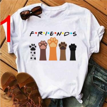 Imagem de Camiseta Tshirt Friends Gatos, Babylook Feminina, Influencer, Pets, Bl