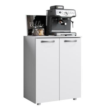 Imagem de Balcão Multiuso Cantinho do Café Denver 02 Portas Branco - Desk Design