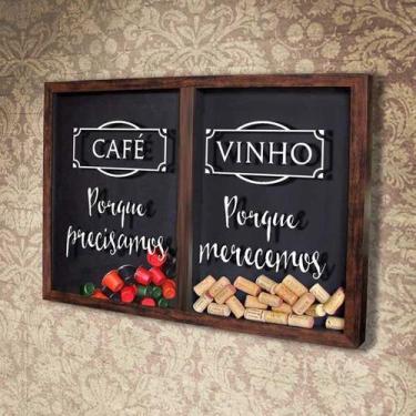Imagem de Quadro Misto para Rolhas e Cápsulas de café - Merecemos e Precisamos -