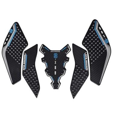 Imagem de Protetor de almofada de tanque de gás para moldura de carenagem adesivo de cobertura de almofada lateral compatível com Suzuki GSX-8S 2024 2025 (azul)