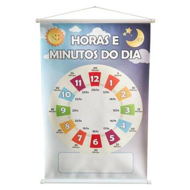 Imagem de Banner Pedagógico Infantil Escolar Horas E Minutos Do Dia - Brink Sul