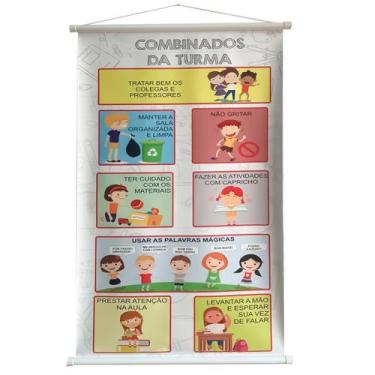Imagem de Banner Pedagógico Infantil Escolar Combinados Da Turma - Brink Sul