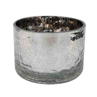 Imagem de Castiçal Vaso De Vidro Prata 12Cm