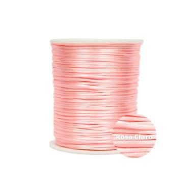 Imagem de Fio de Cetim Rabo de Rato Rolo Com 100 metros 1mm - C2c Braids, Rosa C