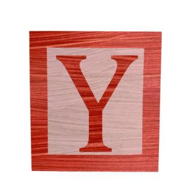 Imagem de Cubo Rosa Letra Vermelha com Aplique Festa Chá de Bebê Decoração 8x8x8