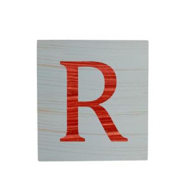 Imagem de Cubo Azul Bebê Letra Vermelho Festa Chá de Bebê Decoração 8x8x8 Cm Mdf