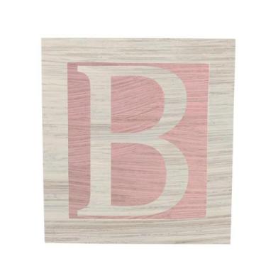 Imagem de Cubo Rosa Letra Branca com Aplique Festa Chá de Bebê Decoração 8x8x8 C